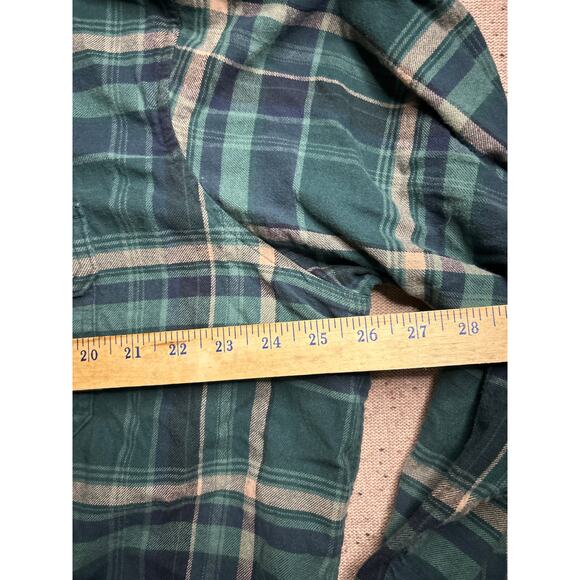 Dickies Men’s Relaxed Fit Flannel Shirt Green Plaid 2XL Heavyweight Workwear - Picture 4 of 6
